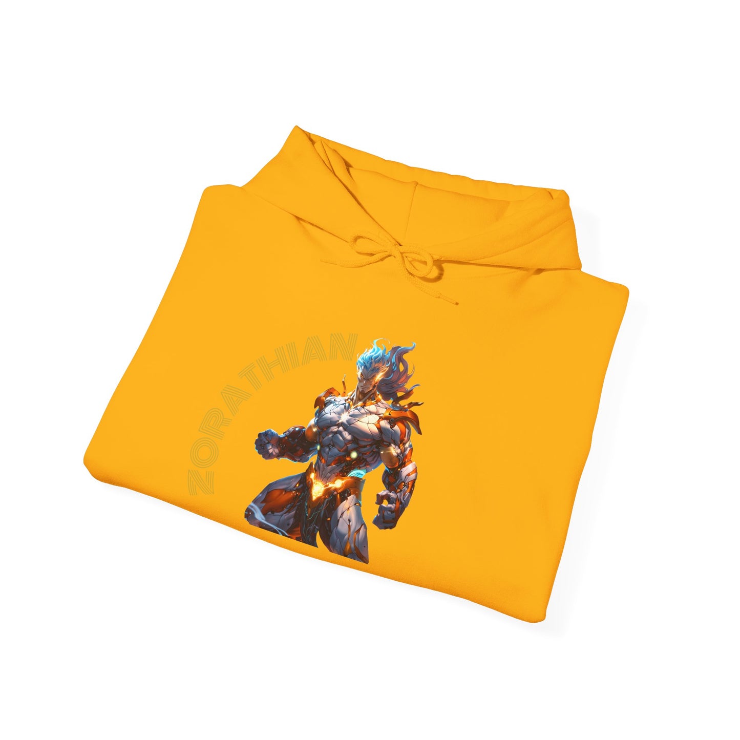Zorathian Character Heavy Blend Hoodie - Unisex White Sweatshirt for Gaming Fans