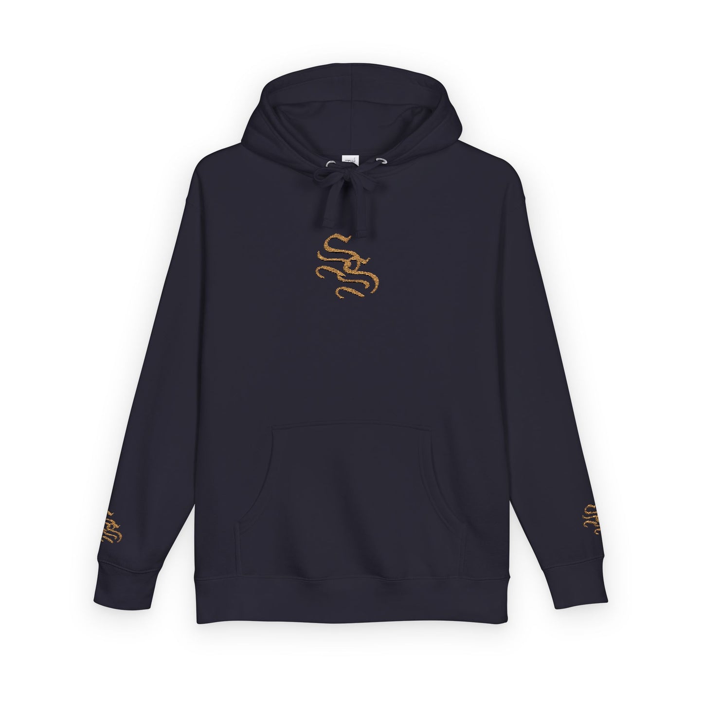 Cozy Unisex Fleece Hoodie with Gold Snake Design
