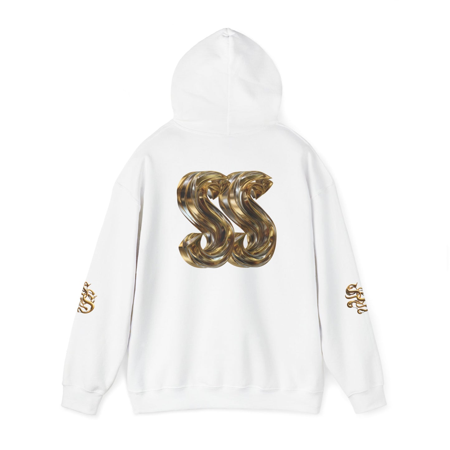 Trendy Unisex Hooded Sweatshirt with Metallic SS Design