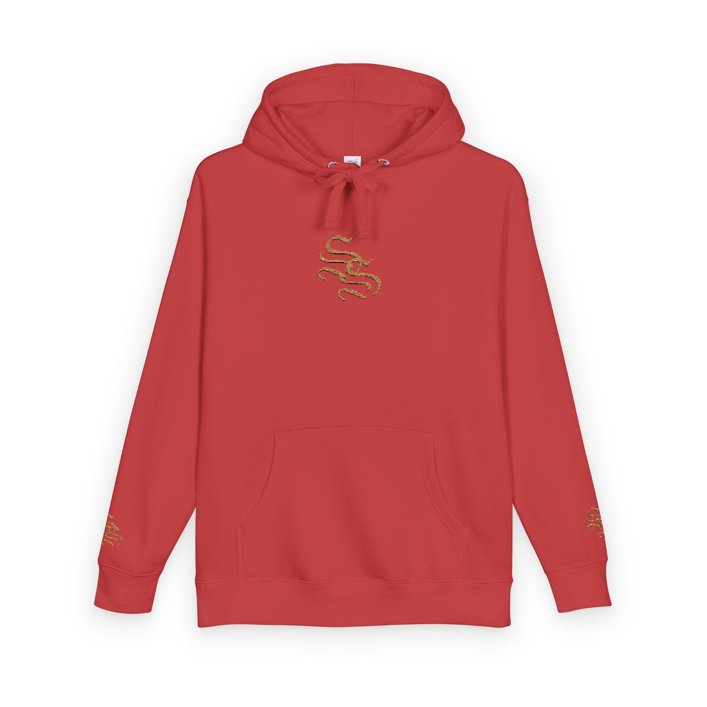 Cozy Unisex Fleece Hoodie with Gold Snake Design