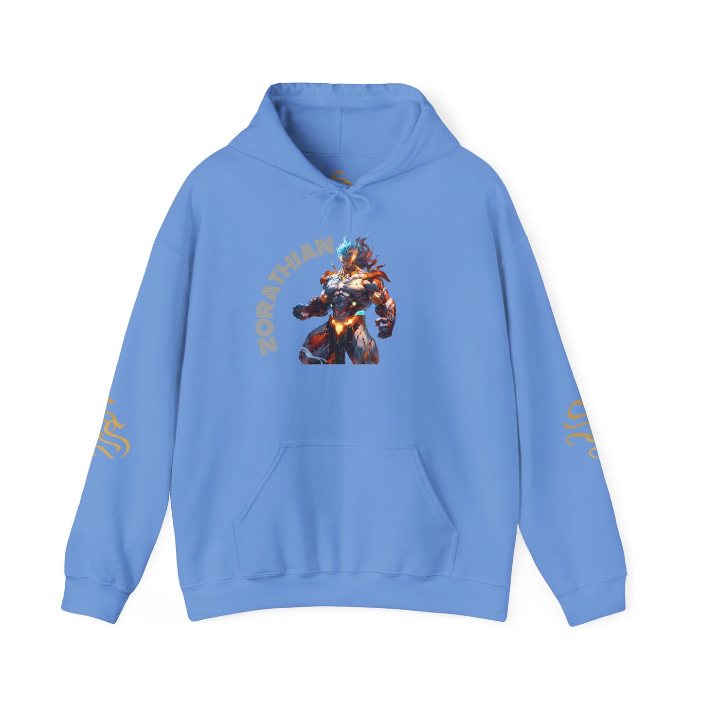 Zorathian Character Heavy Blend Hoodie - Unisex White Sweatshirt for Gaming Fans