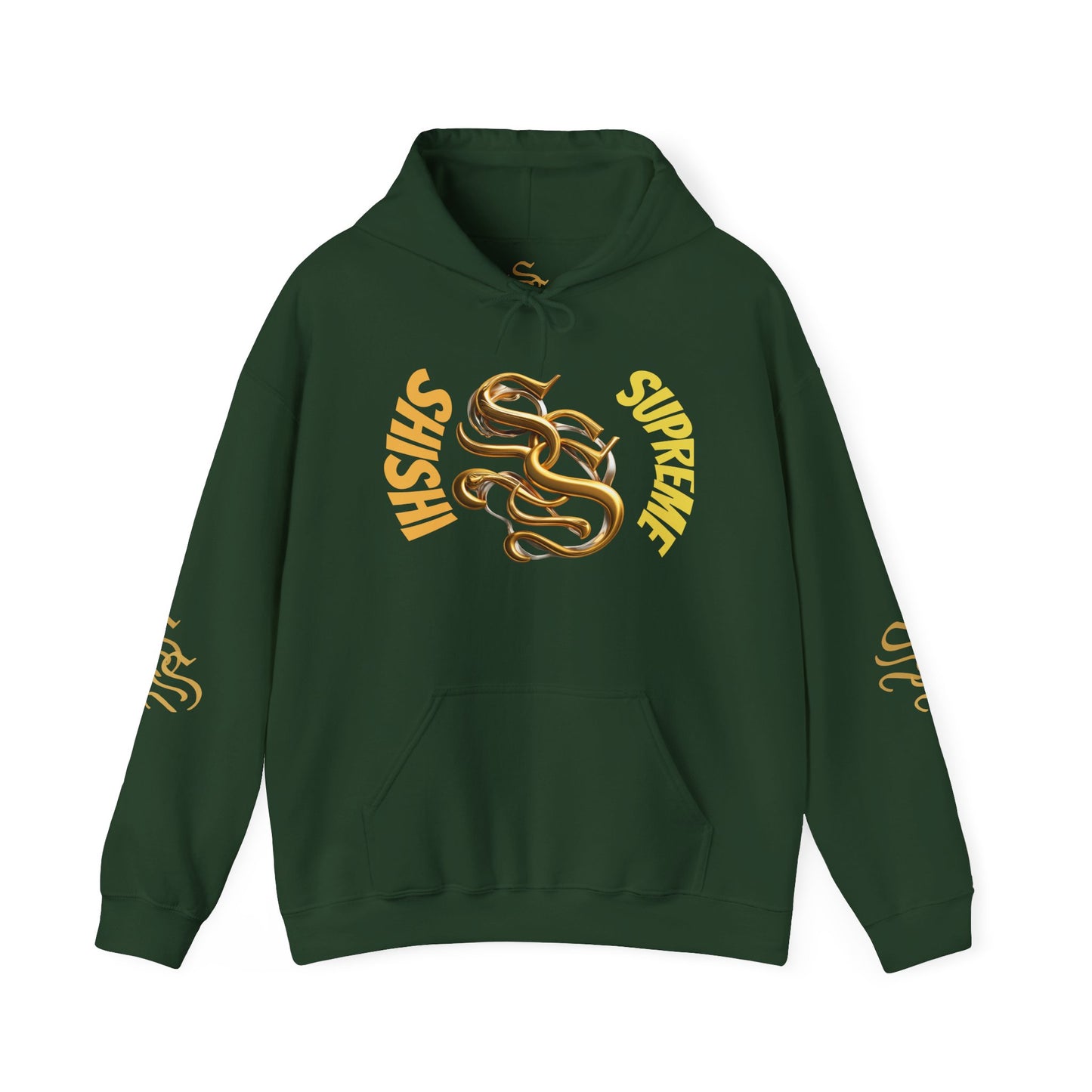 Stylish Unisex Heavy Blend™ Hooded Sweatshirt - Gold Design with Graphic Print