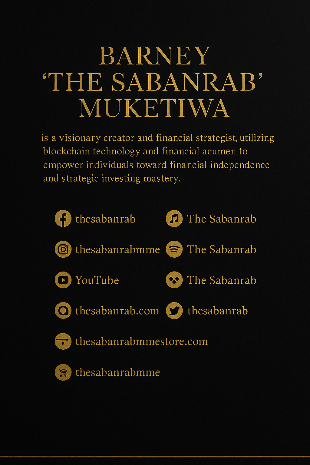 The Blueprint to Wealth, Independence, and Strategic Investing By Barney “The Sabanrab” Muketiwa