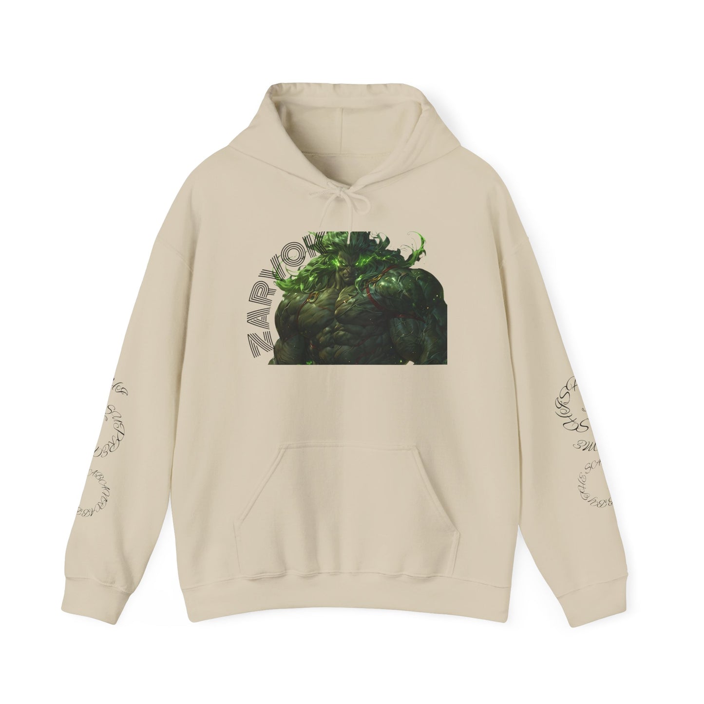 Zarvokian Prime Warrior Hoodie - Unisex Heavy Blend Sweatshirt with Artistic Design