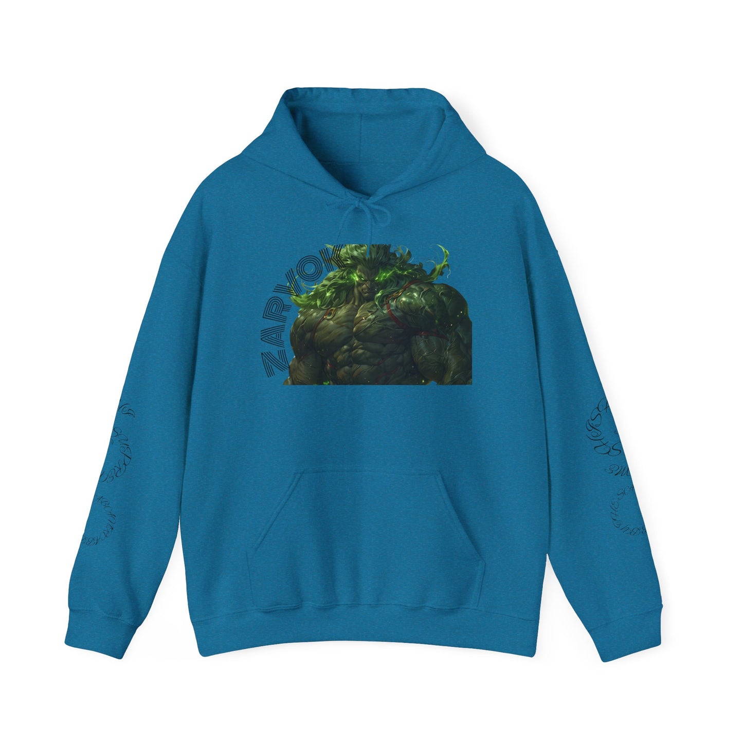 Zarvokian Prime Warrior Hoodie - Unisex Heavy Blend Sweatshirt with Artistic Design
