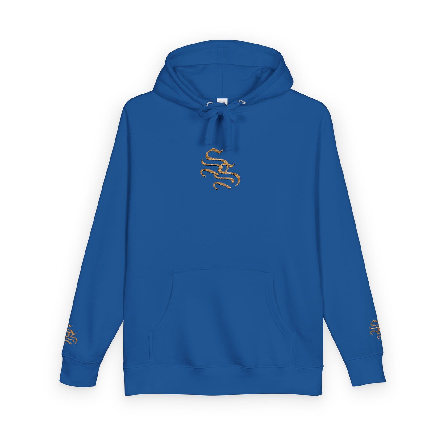 Cozy Unisex Fleece Hoodie with Gold Snake Design