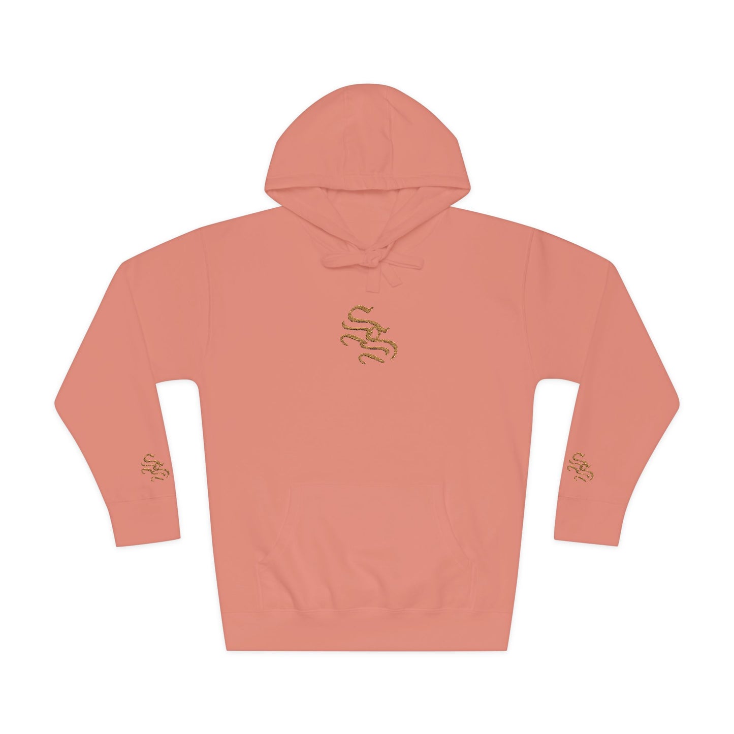 Cozy Unisex Fleece Hoodie with Gold Snake Design