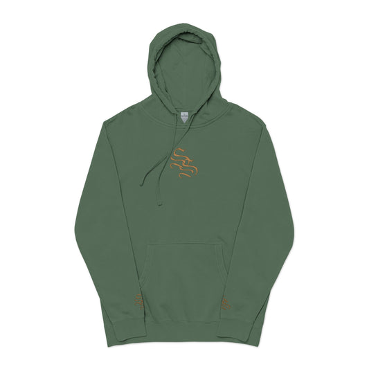 Unisex Embroidered Pigment-Dyed Hoodie - Cozy Casual Style
