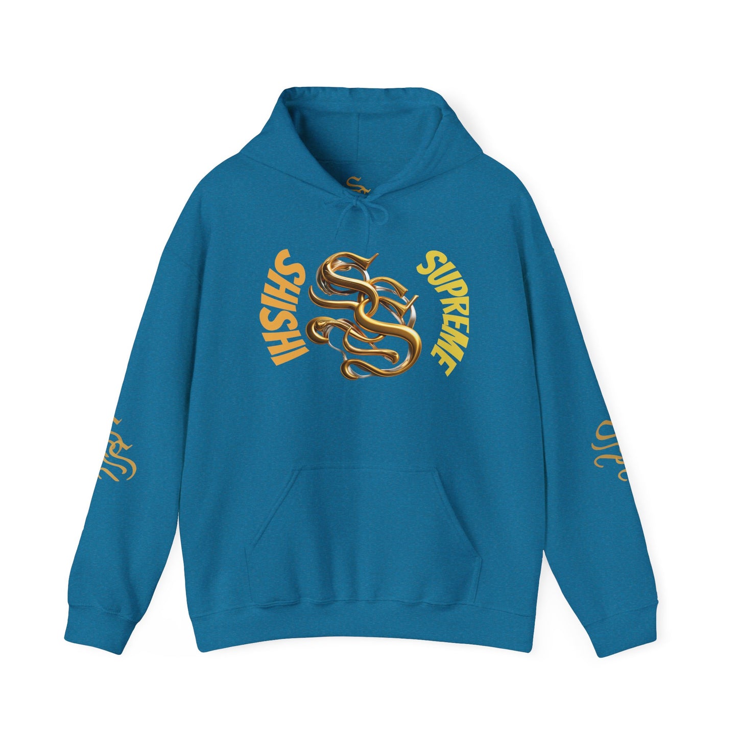 Stylish Unisex Heavy Blend™ Hooded Sweatshirt - Gold Design with Graphic Print