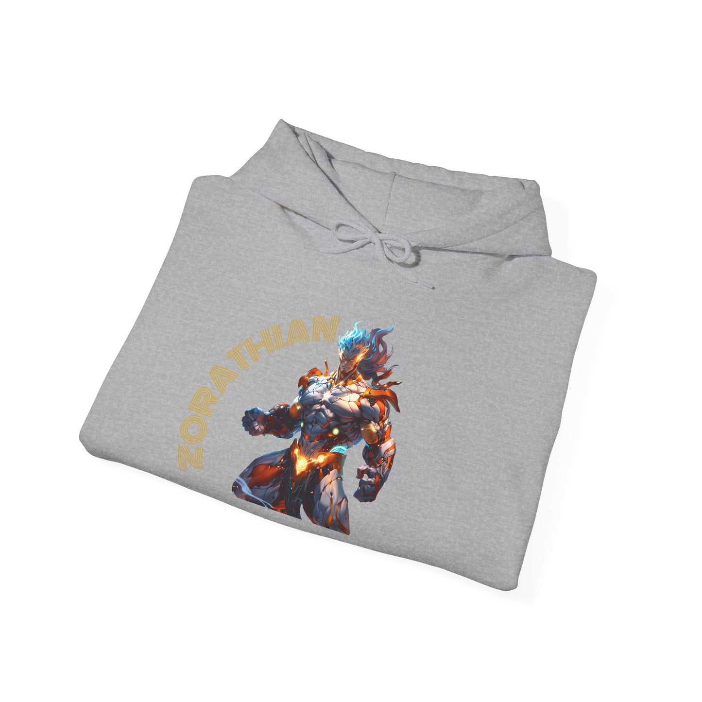 Zorathian Character Heavy Blend Hoodie - Unisex White Sweatshirt for Gaming Fans