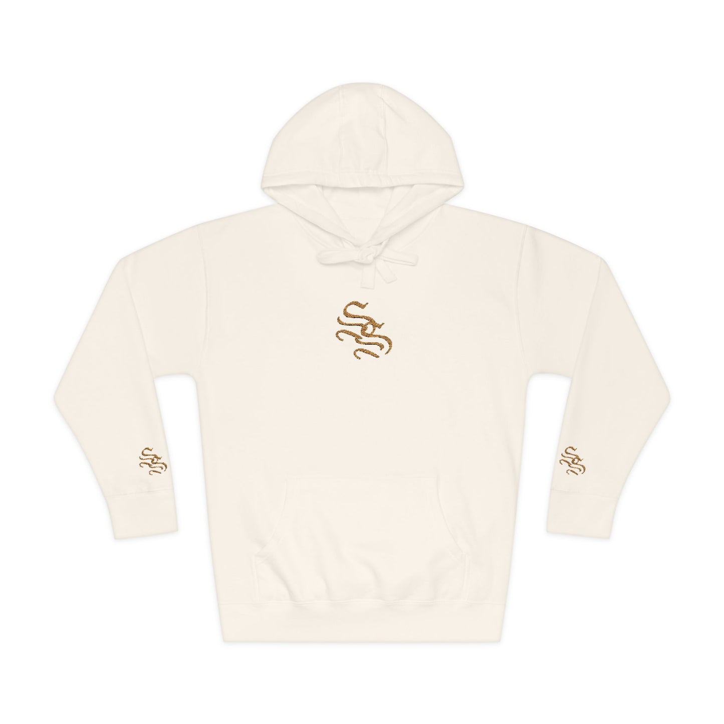 Cozy Unisex Fleece Hoodie with Gold Snake Design