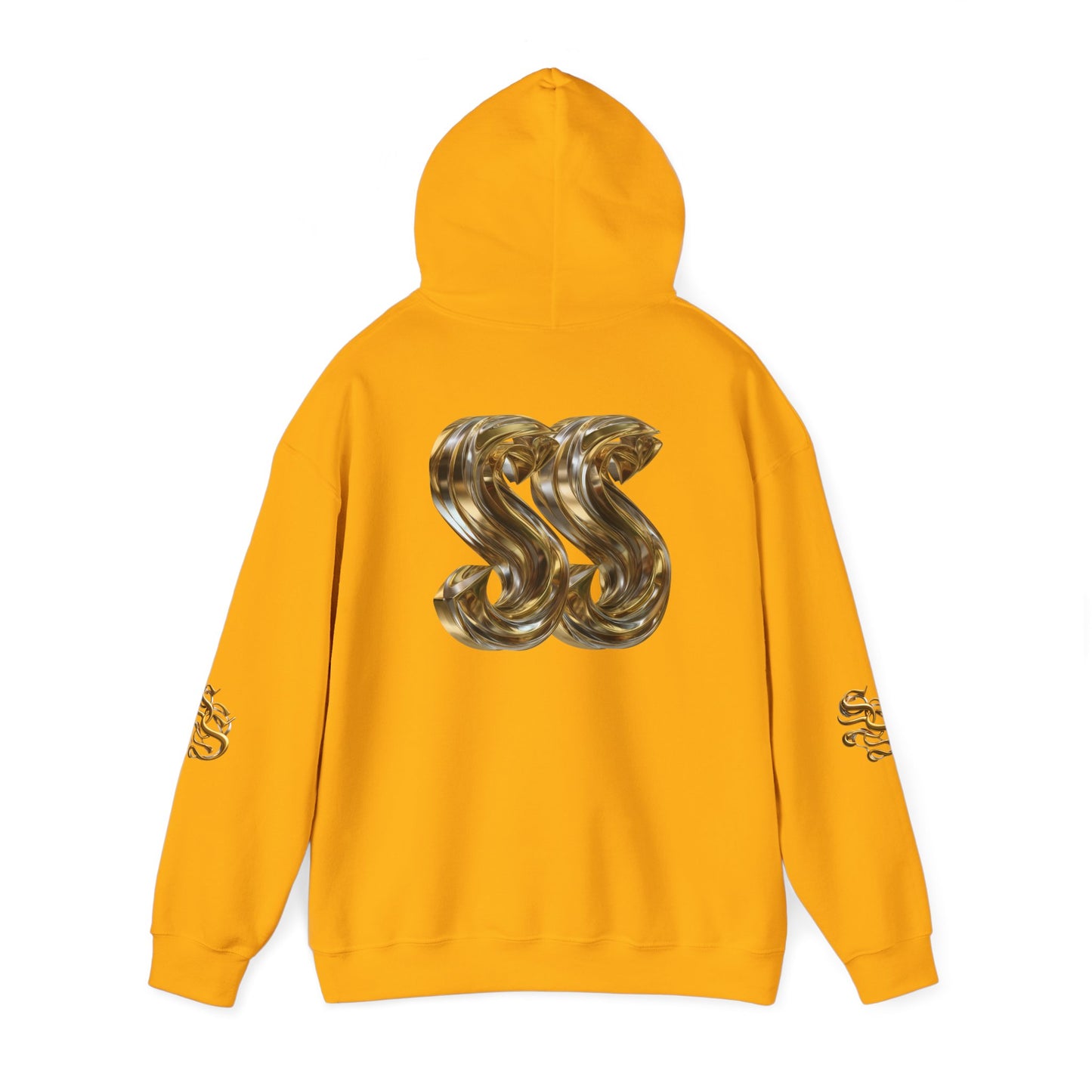 Trendy Unisex Hooded Sweatshirt with Metallic SS Design