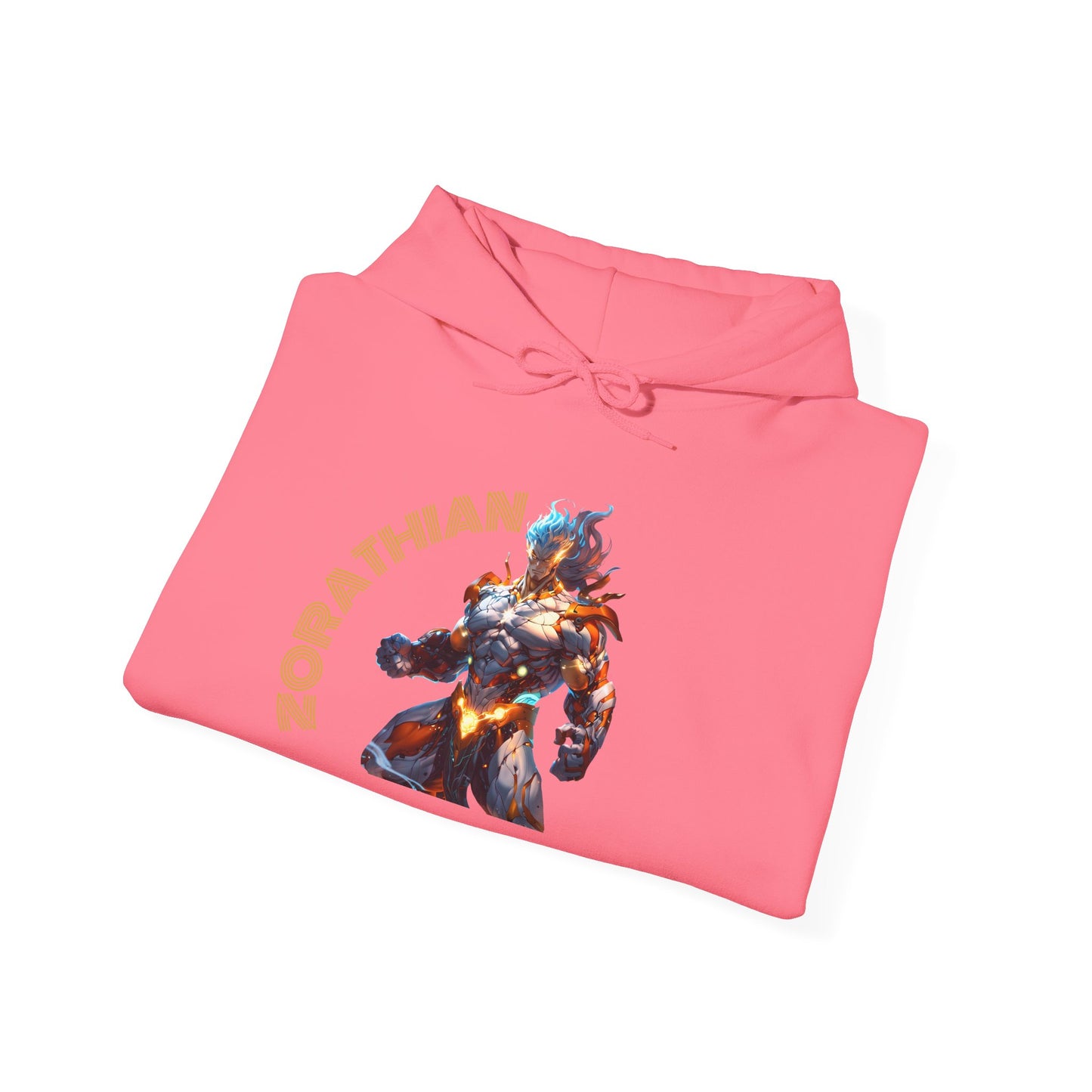 Zorathian Character Heavy Blend Hoodie - Unisex White Sweatshirt for Gaming Fans
