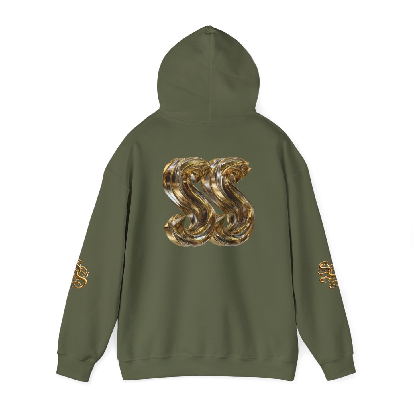 Trendy Unisex Hooded Sweatshirt with Metallic SS Design