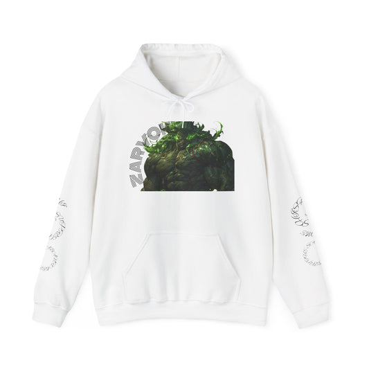 Zarvokian Prime Warrior Hoodie - Unisex Heavy Blend Sweatshirt with Artistic Design