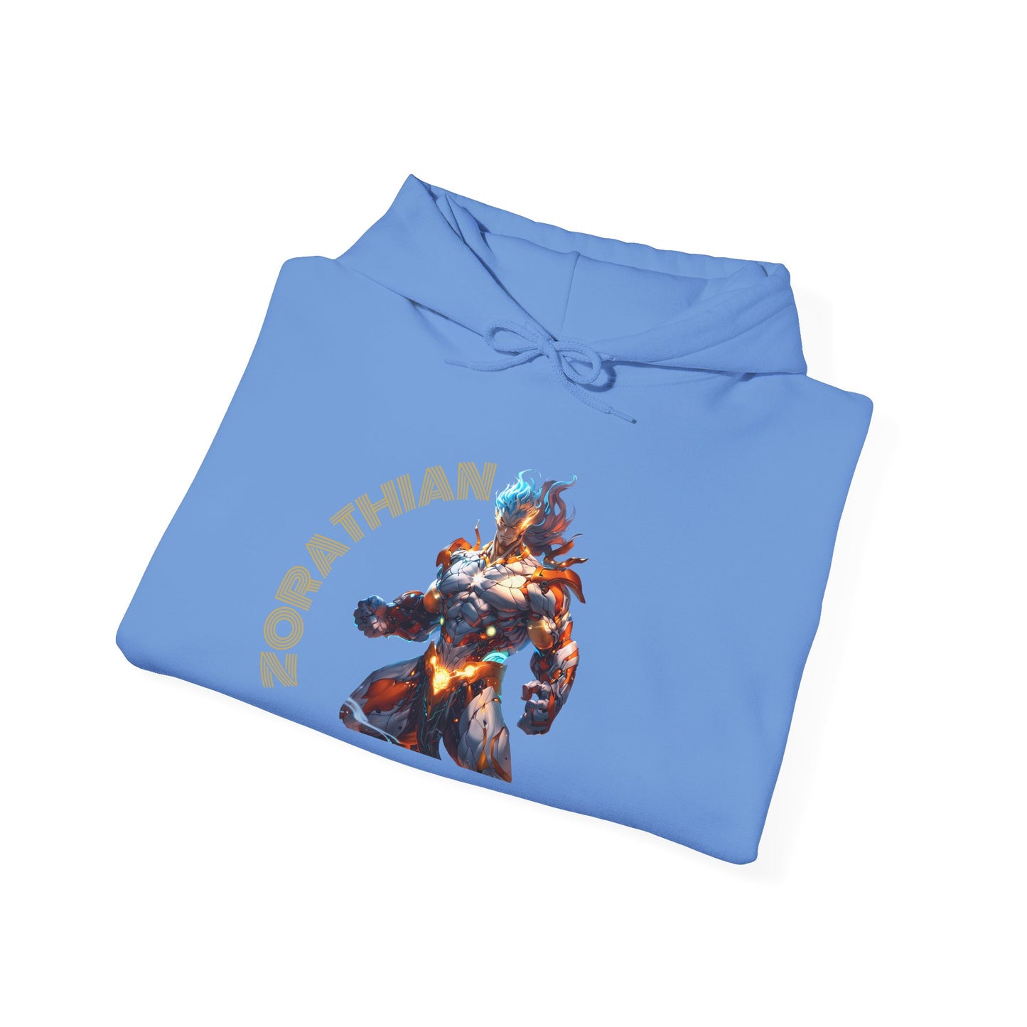 Zorathian Character Heavy Blend Hoodie - Unisex White Sweatshirt for Gaming Fans