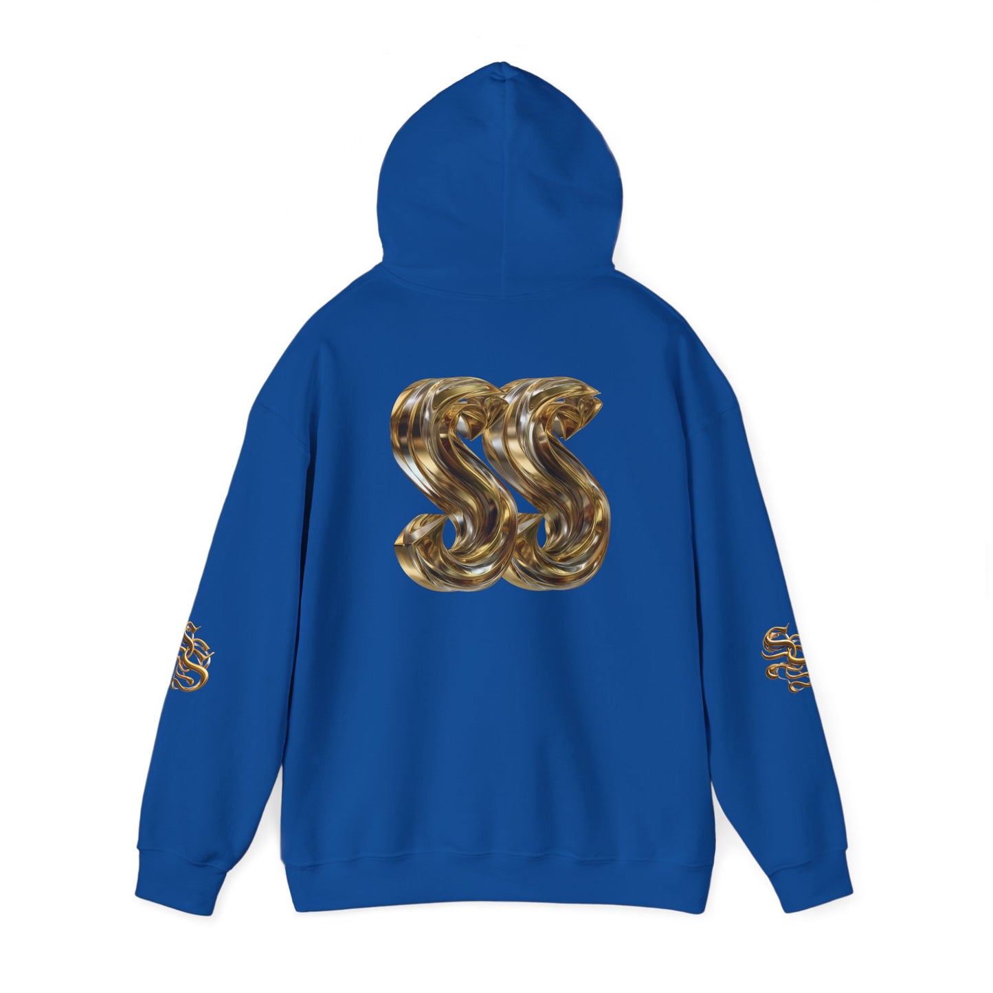 Trendy Unisex Hooded Sweatshirt with Metallic SS Design