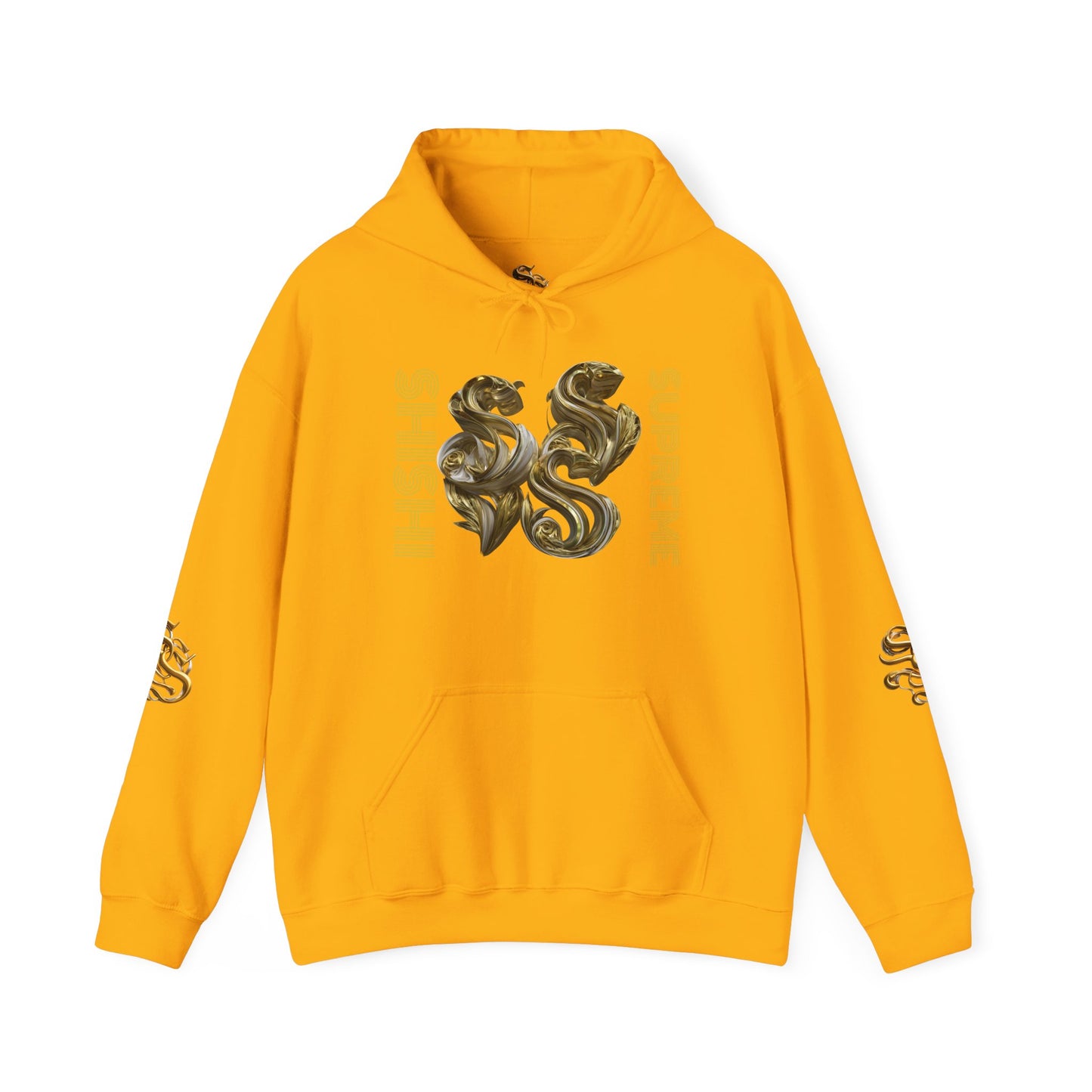 Luxury Gold Print Unisex Hoodie - Supreme SHISHII Design