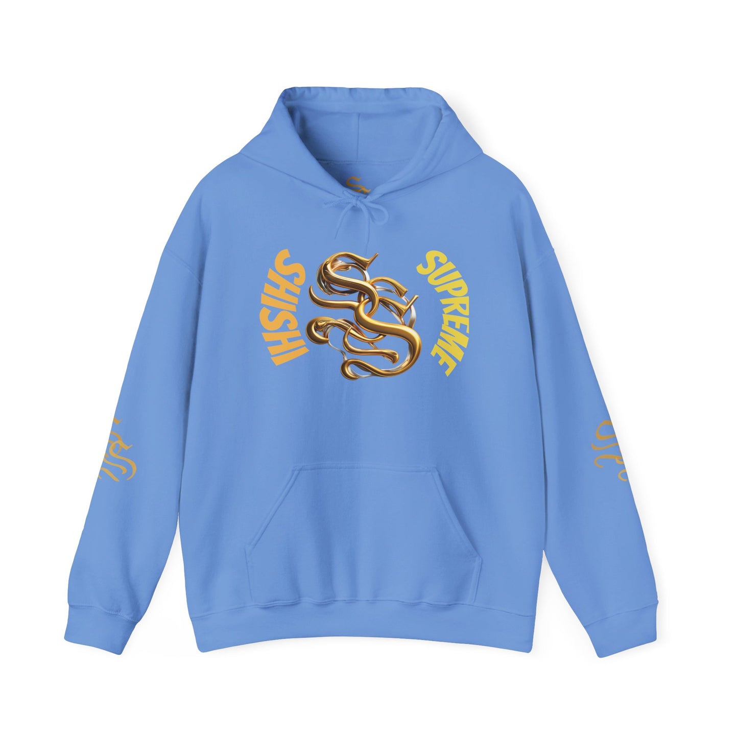 Stylish Unisex Heavy Blend™ Hooded Sweatshirt - Gold Design with Graphic Print