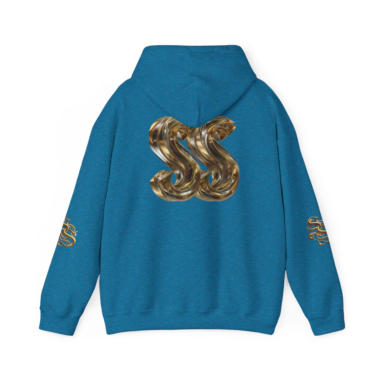 Trendy Unisex Hooded Sweatshirt with Metallic SS Design