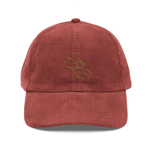 Vintage Corduroy Cap - Embroidered Style for Casual Chic Looks