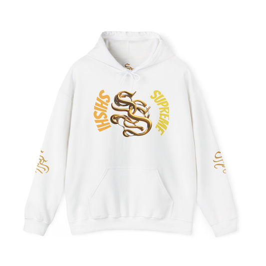 Stylish Unisex Heavy Blend™ Hooded Sweatshirt - Gold Design with Graphic Print