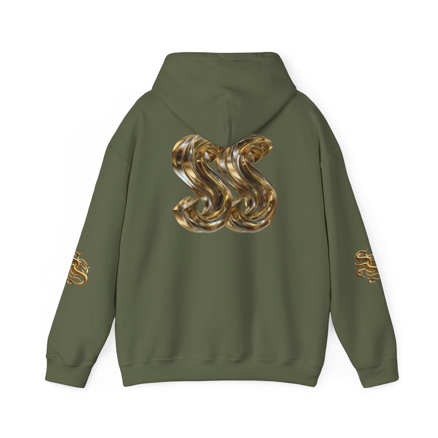 Trendy Unisex Hooded Sweatshirt with Metallic SS Design