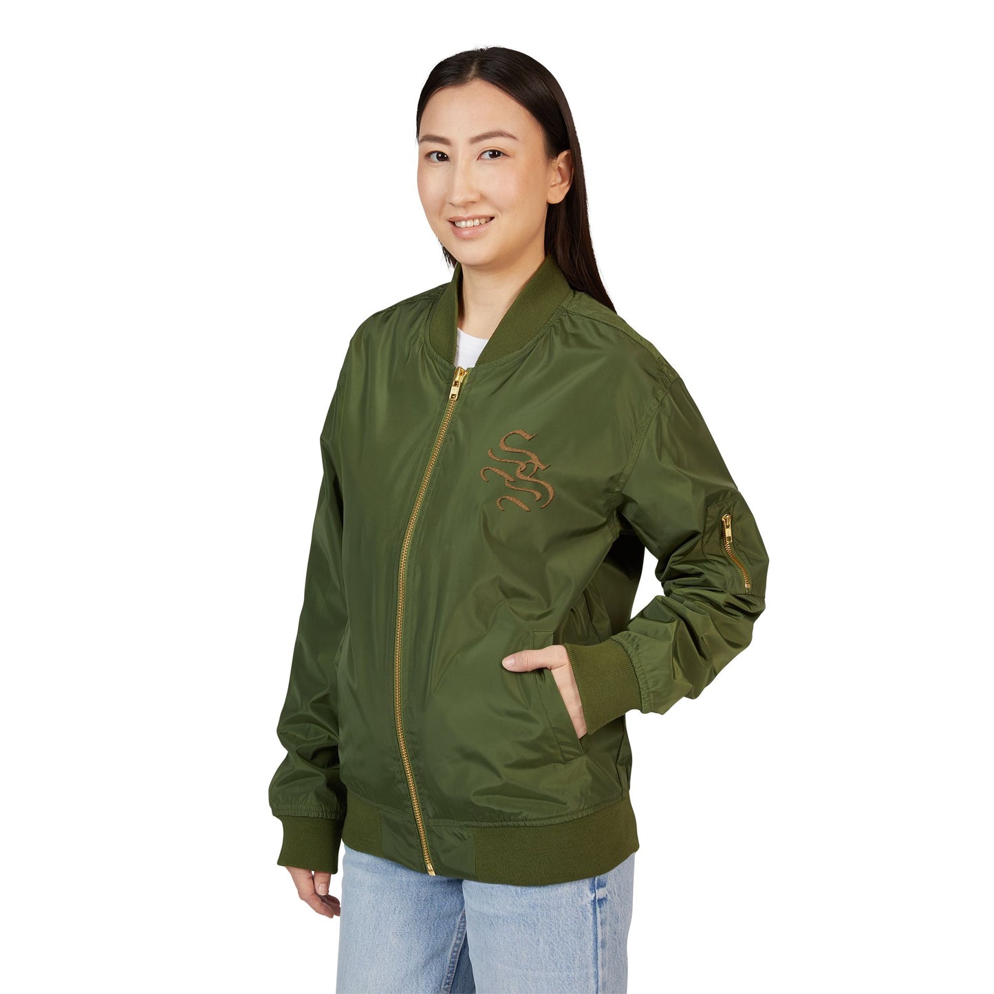 Eco-Friendly Embroidered Bomber Jacket - Stylish and Sustainable Outerwear