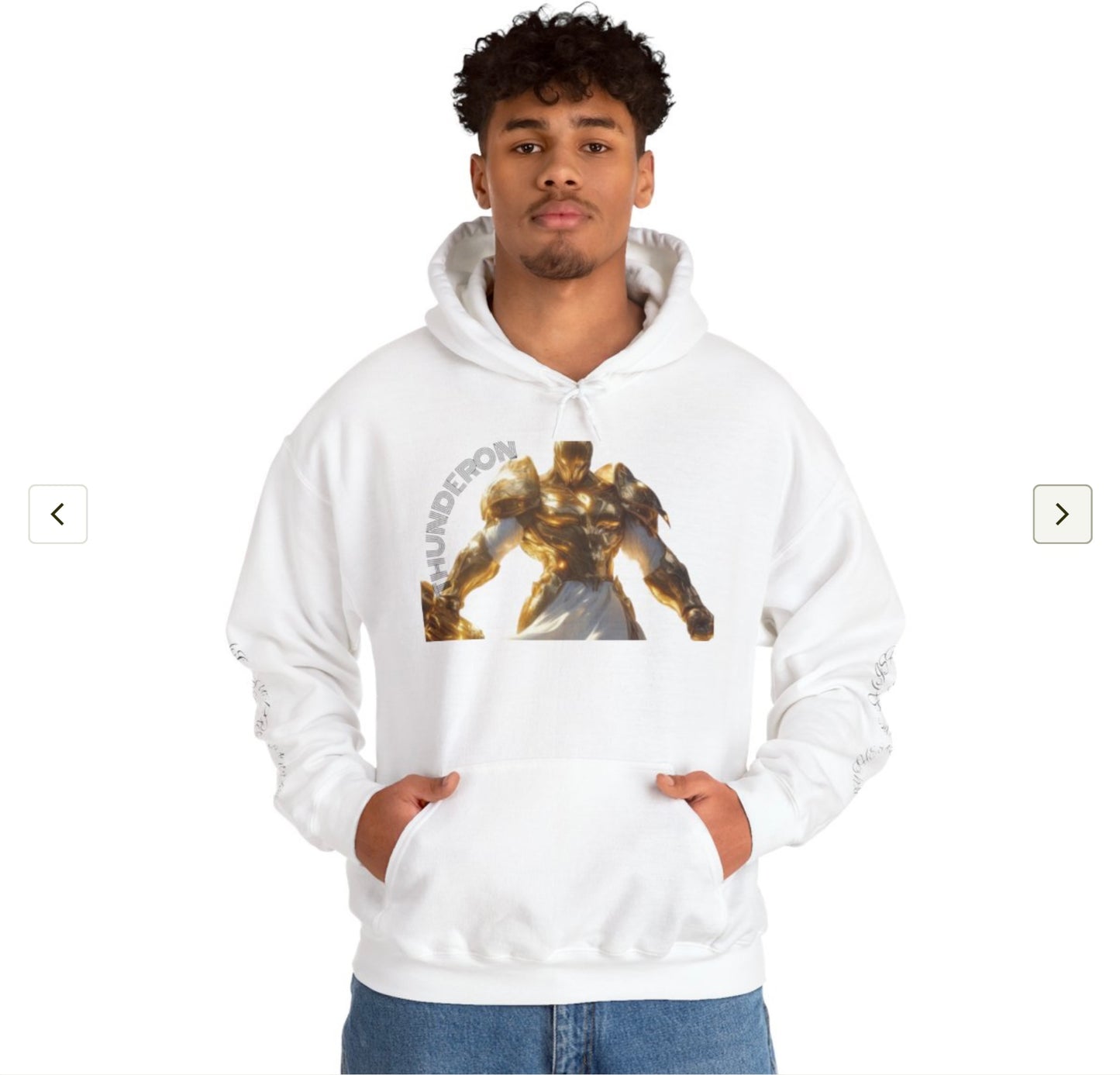Golden Warrior Hoodie - Unisex Heavy Blend Sweatshirt with Artistic Design
